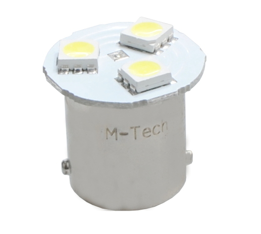 R5W/R10W 12V BA15s LED 3xSMD5050 ΛΕΥΚΟ (ΜΟΝΟΠΟΛΙΚΟ) 1ΤΕΜ.