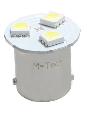 R5W/R10W 12V BA15s LED 3xSMD5050 ΛΕΥΚΟ (ΜΟΝΟΠΟΛΙΚΟ) 1ΤΕΜ.