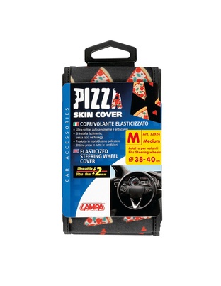 ΚΑΛΥΜΜΑ ΤΙΜΟΝΙΟΥ SKIN-COVER PIZZA (ΠΙΤΣΑ) 38/40cm (M) ΜΑΥΡΟ ΕΛΑΣΤΙΚΟ ΠΟΛΥΕΣΤΕΡΙΚΟ 2mm ΠΑΧΟΣ