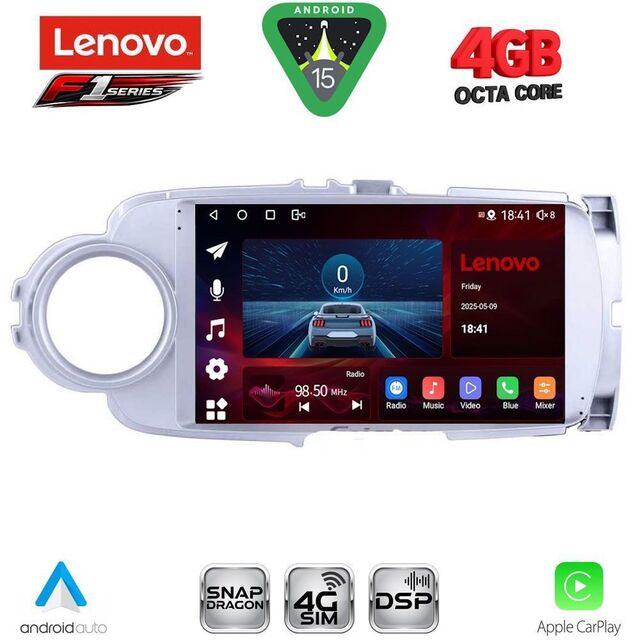 LENOVO SSQ 9737SL_CPA (9inc) MULTIMEDIA TABLET for TOYOTA YARIS mod. 2011-2015 (SILVER)