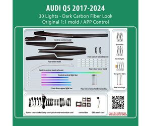 DIQ AMBIENT AUDI Q5 HC-AD22X DARK CF (Digital iQ Ambient Light for Audi Q5 mod. 2017-2024 with 30 Lights, Dark Carbon Fiber Look)