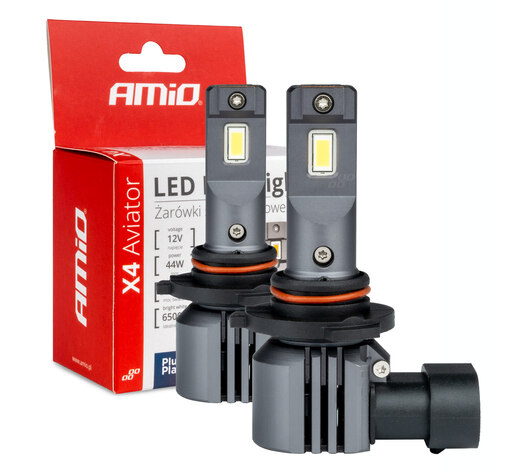 Amio - ΛΑΜΠΕΣ LED HB3 12V 44W 6.500K 3.936lm LED X4 SERIES AVIATOR PLUG & PLAY - 2 ΤΕΜ. (03766/AM)