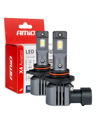 Amio - ΛΑΜΠΕΣ LED HB3 12V 44W 6.500K 3.936lm LED X4 SERIES AVIATOR PLUG & PLAY - 2 ΤΕΜ. (03766/AM)