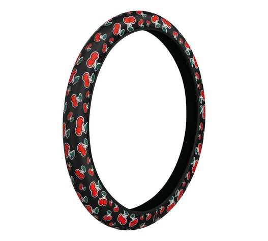 ΚΑΛΥΜΜΑ ΤΙΜΟΝΙΟΥ SKIN-COVER CHERRY-CILIEGE(ΚΕΡΑΣΙΑ) 35/37cm(S) ΜΑΥΡΟ ΕΛΑΣΤΙΚΟ ΠΟΛΥΕΣΤΕΡΙΚΟ 2mm ΠΑΧΟΣ