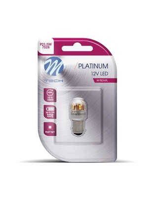 P21/5W 12/24V BAY15d 2,8W 15xSMD2835 LED ΛΕΥΚΟ CAN-BUS BLISTER M-TECH 1ΤΕΜ.