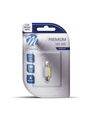 ΛΑΜΠΑΚΙΑ ΠΛΑΦΟΝΙΕΡΑΣ C5W 12V 1,5W SV8,5 36mm LED 1xHP PREMIUM BLISTER ΛΕΥΚΟ 1 ΤΕΜ.