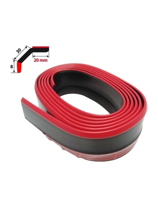 ΔΙΑΚΟΣΜΗΤΙΚΟ SPOILER ΠΡΟΦΥΛΑΚΤΗΡΑ LIP-SPLITTER 20+30+8mm 250cm ΛΑΣΤΙΧΕΝΙΟ ΚΟΚΚΙΝΟ/ΜΑΥΡΟ SIMONI RACING - 1 ΤΕΜ.