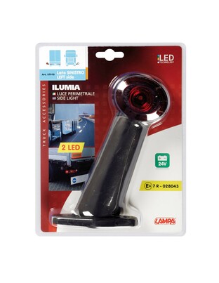 ΦΩΣ ΟΓΚΟΥ ΦΟΡΤΗΓΟΥ ΔΙΠΛΗΣ ΟΨΗΣ  ΜΕ 2 LED 24V ΓΙΑ ΑΡΙΣΤΕΡΗ ΠΛΕΥΡΑ ΛΕΥΚΟ/ΚΟΚΚΙΝΟ ΜΕ ΣΤΑΘΕΡΟ ΒΡΑΧΙΟΝΑ 60 ΜΟΙΡΩΝ ILUMIA UNIVERSAL -1ΤΕΜ.