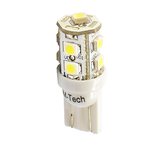 T10 W5W 12V W2,1x9,5d LED 9xSMD3528 ΜΠΛΕ (ΚΑΡΦΩΤΟ ΑΚΑΛΥΚΟ) BLISTER 2ΤΕΜ. M-TECH