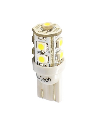T10 W5W 12V W2,1x9,5d LED 9xSMD3528 ΜΠΛΕ (ΚΑΡΦΩΤΟ ΑΚΑΛΥΚΟ) BLISTER 2ΤΕΜ. M-TECH