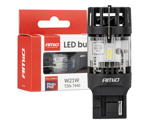 Amio – LED CSP T20S W21W 7440 Καρφωτό 12V 66W 4800lm 6500K Full CANBUS για Όπισθεν & Ισχυρό Φως – 1 Τεμ. (04686/AM)