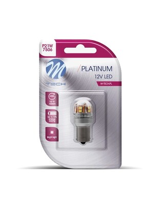 P21W 12/24V Ba15s 2,8W 450lm 15xSMD LED CAN-BUS ΛΕΥΚΟ BLISTER  M-TECH 1ΤΕΜ.