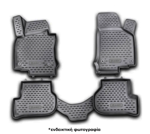 ΠΑΤΑΚΙΑ ΣΕ ΣΚΑΦΗ TPE ΛΑΣΤΙΧΟ ΓΙΑ VW GOLF 6 2009-2012  ΣΕ ΜΑΥΡΟ ΧΡΩΜΑ NOVLINE - 4 ΤΕΜ.