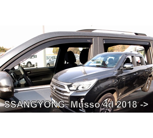 ΑΝΕΜΟΘΡΑΥΣΤΕΣ ΓΙΑ SSANGYONG MUSSO 4D 2018+  ΣΕΤ ΑΥΤΟΚΙΝΗΤΟΥ ΑΠΟ ΕΥΚΑΜΠΤΟ ΦΙΜΕ ΠΛΑΣΤΙΚΟ HEKO - 4 ΤΕΜ.