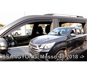 ΑΝΕΜΟΘΡΑΥΣΤΕΣ ΓΙΑ SSANGYONG MUSSO 4D 2018+  ΣΕΤ ΑΥΤΟΚΙΝΗΤΟΥ ΑΠΟ ΕΥΚΑΜΠΤΟ ΦΙΜΕ ΠΛΑΣΤΙΚΟ HEKO - 4 ΤΕΜ.