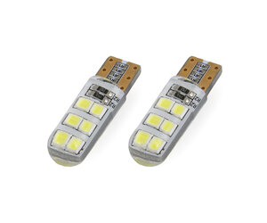 Amio - Λαμπάκια LED Standard Silica 12SMD τύπου T10 τάση λειτουργίας 12V απόδοσης 1.5W χρώμα λευκό για Επιβατικά Αυτοκίνητα - 2 τεμ. (01095/AM)