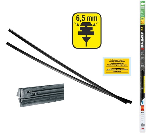 ΛΑΣΤΙΧΑ ΥΑΛΟΚΑΘΑΡΙΣΤΗΡΩΝ 61cmX6,5mm BLADE-X  ΜΕ ΕΠΙΚΑΛΥΨΗ PTFE ΧΩΡΙΣ ΛΑΜΑΚΙΑ ΣΕ ΠΛΑΣΤΙΚΗ BLISTER ΣΥΣΚΕΥΑΣΙΑ