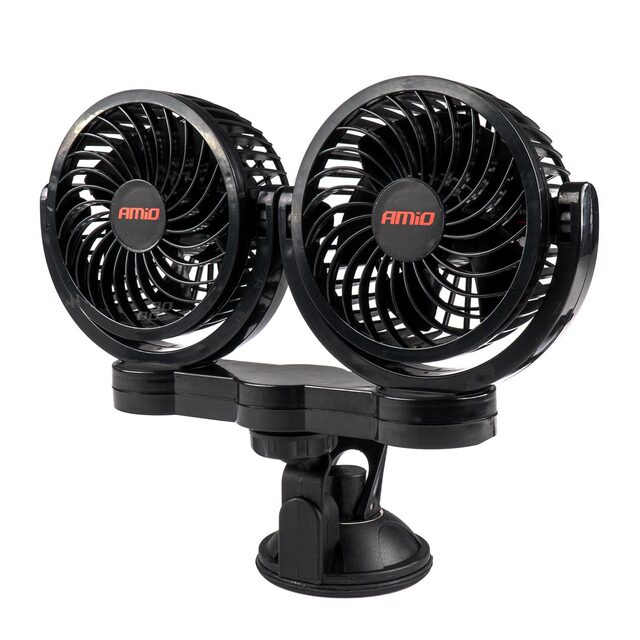 Amio - ΑΝΕΜΙΣΤΗΡΑΣ ΔΙΠΛΟΣ 12V 2χ4''(10,8cm) ΜΕ ΦΙΣ ΑΝΑΠΤΗΡΑ/2 ΤΑΧΥΤΗΤΩΝ/ ΜΕ ΒΕΝΤΟΥΖΑ PRO SERIES - 1 TEM. (03010/AM)