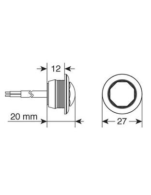 ΦΩΣ ΟΓΚΟΥ ΦΟΡΤΗΓΟΥ 1SMD LED ΛΕΥΚΟ 12/24V 18mm F-16 1ΤΕΜ.