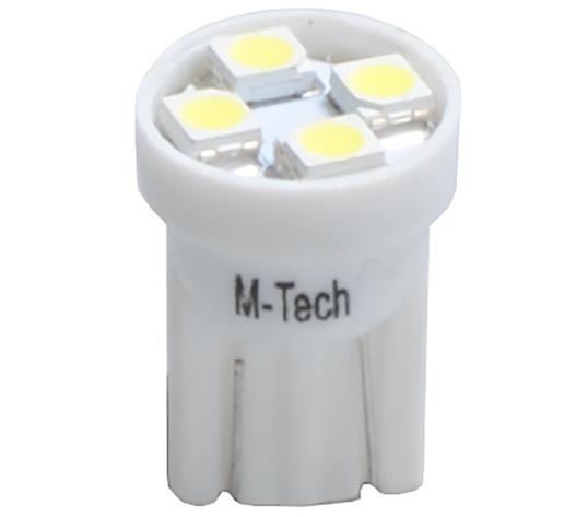 T10 W5W 12V W2,1x9,5d LED 4xSMD3528 ΛΕΥΚΟ (ΚΑΡΦΩΤΟ ΑΚΑΛΥΚΟ) 1ΤΕΜ. M-TECH