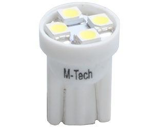 T10 W5W 12V W2,1x9,5d LED 4xSMD3528 ΛΕΥΚΟ (ΚΑΡΦΩΤΟ ΑΚΑΛΥΚΟ) 1ΤΕΜ. M-TECH