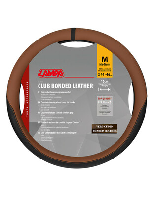 Lampa - Κάλυμμα Τιμονιού Φορτηγού Club τεχνόδερμα και Skeentex M 44-46εκ. Άοσμο Μαλακό εύκολη τοποθέτηση φαρδιά λαβή 10εκ. Καφέ - 1 τεμ. (L9716.7)