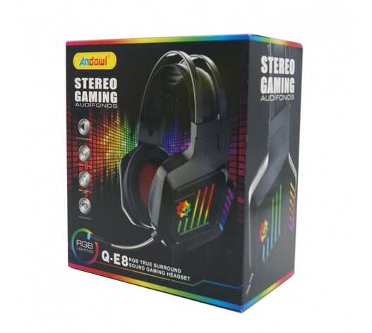 ΑΚΟΥΣΤΙΚΑ STEREO GAMING ΜΕ LED RGB ΦΩΤΙΣΜΟ ANDOWL Q-E8