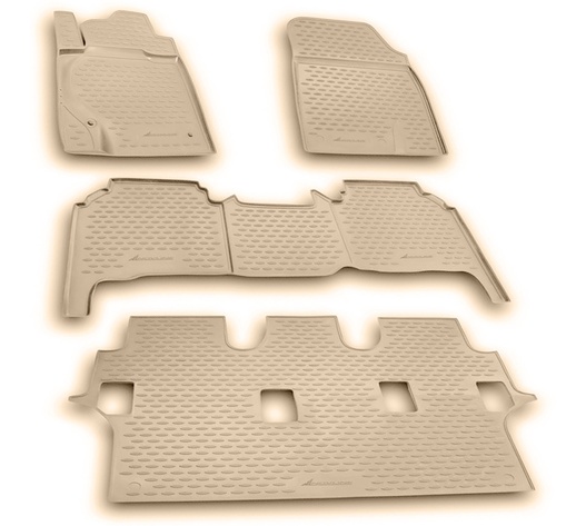 ΠΑΤΑΚΙΑ ΣΕ ΣΚΑΦΗ TPE ΛΑΣΤΙΧΟ ΓΙΑ TOYOTA LAND CRUISER 200 11/2007-2015  ΣΕ ΜΠΕΖ ΧΡΩΜΑ NOVLINE - 5 ΤΕΜ.