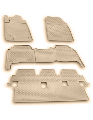 ΠΑΤΑΚΙΑ ΣΕ ΣΚΑΦΗ TPE ΛΑΣΤΙΧΟ ΓΙΑ TOYOTA LAND CRUISER 200 11/2007-2015  ΣΕ ΜΠΕΖ ΧΡΩΜΑ NOVLINE - 5 ΤΕΜ.