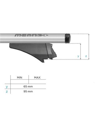 ΜΠΑΡΕΣ ΟΡΟΦΗΣ ΑΛΟΥΜΙΝΙΟΥ BLADE M SILVER 118cm ΜΕ ΑΚΡΑ ALFA HIGH ΓΙΑ FLUSH / STANDARD RAILS MENABO - 2 ΤΕΜ.