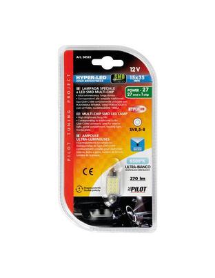 ΛΑΜΠΑΚΙ ΠΛΑΦΟΝΙΕΡΑΣ 12V 15x35mm 270lm HYPER-LED27 ΛΕΥΚΟ (ΔΙΠΛΗΣ ΠΟΛΙΚΟΤΗΤΑΣ) 1ΤΕΜ.