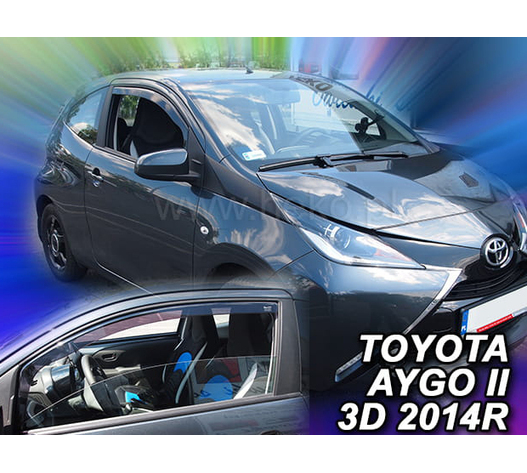 ΑΝΕΜΟΘΡΑΥΣΤΕΣ ΓΙΑ TOYOTA AYGO 3D 2014+   ΖΕΥΓΑΡΙ ΑΥΤΟΚΙΝΗΤΟΥ ΑΠΟ ΕΥΚΑΜΠΤΟ ΦΙΜΕ ΠΛΑΣΤΙΚΟ HEKO - 2 ΤΕΜ.