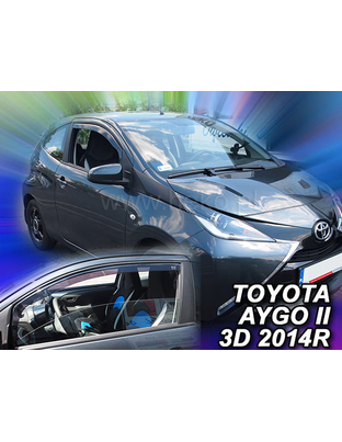 ΑΝΕΜΟΘΡΑΥΣΤΕΣ ΓΙΑ TOYOTA AYGO 3D 2014+   ΖΕΥΓΑΡΙ ΑΥΤΟΚΙΝΗΤΟΥ ΑΠΟ ΕΥΚΑΜΠΤΟ ΦΙΜΕ ΠΛΑΣΤΙΚΟ HEKO - 2 ΤΕΜ.