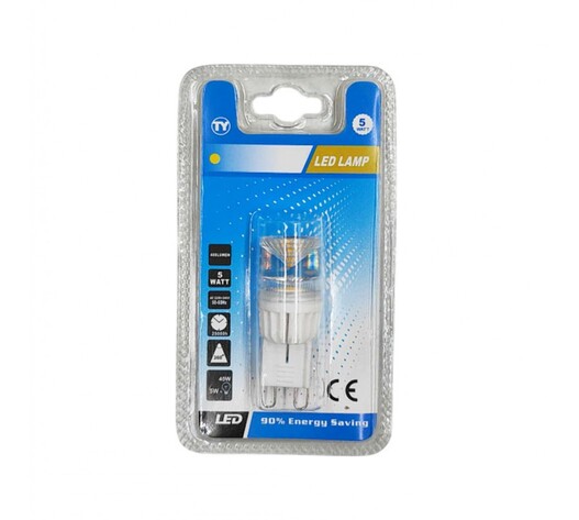 LED ΛΑΜΠΑ 5W ΘΕΡΜΟ ΦΩΣ G9-5W-3000K