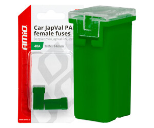 Amio - ΑΣΦΑΛΕΙΕΣ JapVal PAL ΜΙΝΙ 14mm ΘΗΛΥΚΕΣ 40A ΣΕ ΠΡΑΣΙΝΟ ΧΡΩΜΑ - 2 Τεμ. (03438/AM)