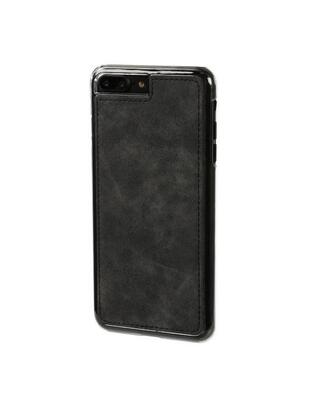 APPLE iPHONE 7 PLUS MAGNET-X ΜΑΓΝΗΤΙΚΗ ΔΕΡΜΑΤΙΝΗ ΘΗΚΗ ΑΝΘΡΑΚΙ