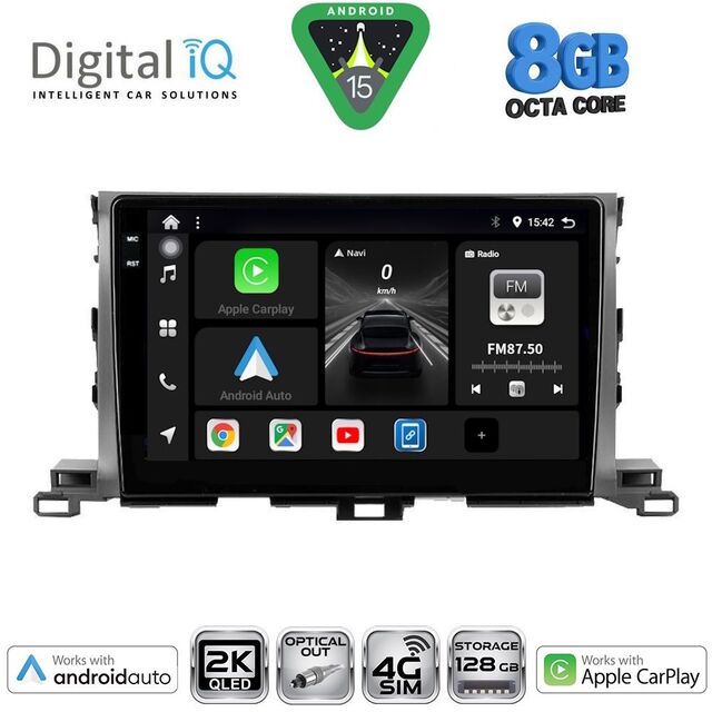 DIGITAL IQ BXK 20700_CPAA (10inc) MULTIMEDIA TABLET for TOYOTA HIGHLANDER mod. 2014-2019