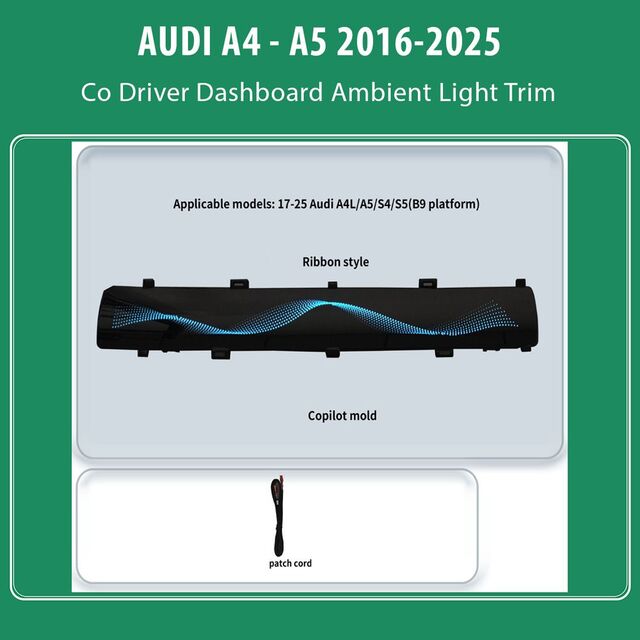 DIQ AMBIENT AUDI A4 - A5 ADPJ03 (Digital iQ Ambient Light for AUDI A4- A5 mod. 2016-2025, Co-Driver Dashboard Ambient Light Trim)