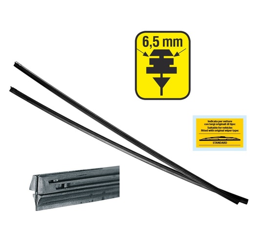 ΛΑΣΤΙΧΑ ΥΑΛΟΚΑΘΑΡΙΣΤΗΡΩΝ 61cmX6,5mm BLADE-X ΜΕ ΕΠΙΚΑΛΥΨΗ PTFE ΧΩΡΙΣ ΛΑΜΑΚΙΑ ΧΥΜΑ