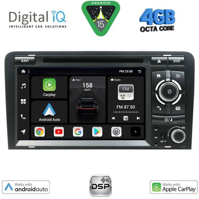 DIGITAL IQ BXF 649_CPAA (7" DVD) MULTIMEDIA SYSTEM for AUDI A3 mod. 2003-2012