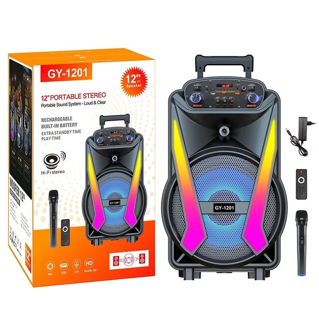 ΦΟΡΗΤΟ ΗΧΕΙΟ BLUETOOTH SUBWOOFER ΜΕ ΤΗΛΕΧΕΙΡΙΣΤΗΡΙΟ GY-1201