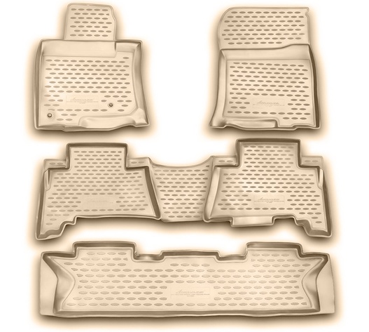 ΠΑΤΑΚΙΑ ΣΕ ΣΚΑΦΗ TPE ΛΑΣΤΙΧΟ ΓΙΑ TOYOTA LAND CRUISER PRADO 7ΘΕΣΙΟ 12/2009-2013  ΣΕ ΜΠΕΖ ΧΡΩΜΑ NOVLINE - 5 ΤΕΜ.