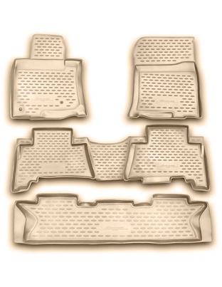ΠΑΤΑΚΙΑ ΣΕ ΣΚΑΦΗ TPE ΛΑΣΤΙΧΟ ΓΙΑ TOYOTA LAND CRUISER PRADO 7ΘΕΣΙΟ 12/2009-2013  ΣΕ ΜΠΕΖ ΧΡΩΜΑ NOVLINE - 5 ΤΕΜ.