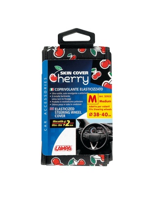 ΚΑΛΥΜΜΑ ΤΙΜΟΝΙΟΥ SKIN-COVER CHERRY-CILIEGE(ΚΕΡΑΣΙΑ) 38/40cm(M) ΜΑΥΡΟ ΕΛΑΣΤΙΚΟ ΠΟΛΥΕΣΤΕΡΙΚΟ 2mm ΠΑΧΟΣ