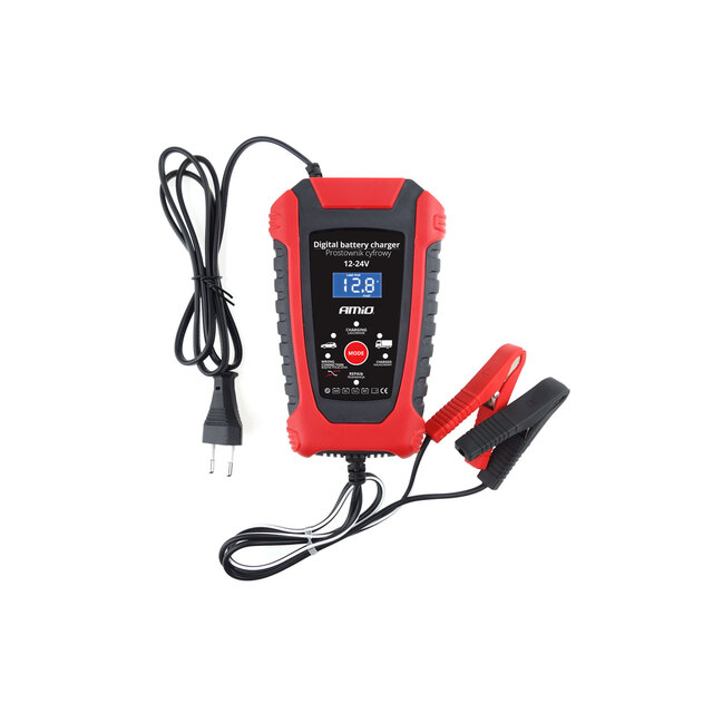 Amio - Φορτιστής Μπαταρίας Ψηφιακός 12/24V 6/3A - 1 τεμ. (02379/AM)