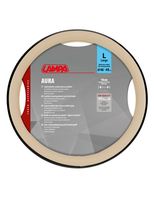 Lampa - Κάλυμμα Τιμονιού Φορτηγού Aura Skeentex Μπεζ Μέγεθος L ?46–48cm Ultra-Soft, Αντιολισθητικό, Φάρδος 10cm - 1 τεμ. (L9707.6)
