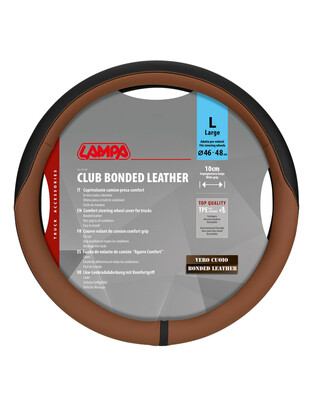 Lampa - Κάλυμμα Τιμονιού Φορτηγού Club τεχνόδερμα και Skeentex M 46-48εκ. Άοσμο Μαλακό εύκολη τοποθέτηση φαρδιά λαβή 10εκ. Καφέ - 1 τεμ. (L9716.8)