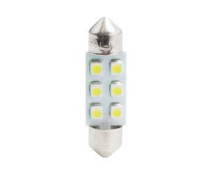ΛΑΜΠΑΚΙΑ ΠΛΑΦΟΝΙΕΡΑΣ C5W/C10W 12V 0,48W SV8,5 36mm LED 6xSMD3528 ΛΕΥΚΟ 1ΤΕΜ.