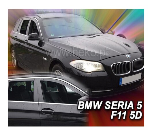 ΑΝΕΜΟΘΡΑΥΣΤΕΣ ΓΙΑ BMW 5 F11 4D WAGON 2010-2017 ΣΕΤ ΑΥΤΟΚΙΝΗΤΟΥ ΑΠΟ ΕΥΚΑΜΠΤΟ ΦΙΜΕ ΠΛΑΣΤΙΚΟ HEKO - 4 ΤΕΜ.