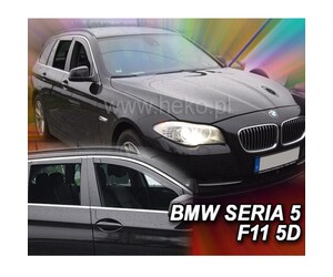 ΑΝΕΜΟΘΡΑΥΣΤΕΣ ΓΙΑ BMW 5 F11 4D WAGON 2010-2017 ΣΕΤ ΑΥΤΟΚΙΝΗΤΟΥ ΑΠΟ ΕΥΚΑΜΠΤΟ ΦΙΜΕ ΠΛΑΣΤΙΚΟ HEKO - 4 ΤΕΜ.